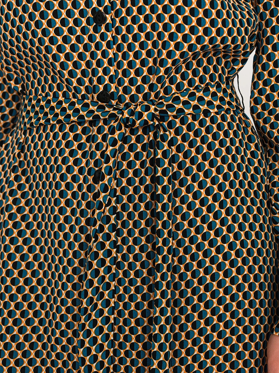 Платье-рубашка из вискозы с графичным принтом